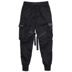 COLDKER Color Black Cargo Pants Men Harem Street Fashion Hip Hop Elastic Feet Joggers Harajuku Sweatpant