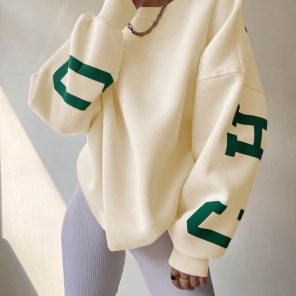 Casual Letters Print Sweatshirt Women Fashion Fleece Long Sleeve Loose Hoodies Yk Streetwear Autumn Winter jpg x