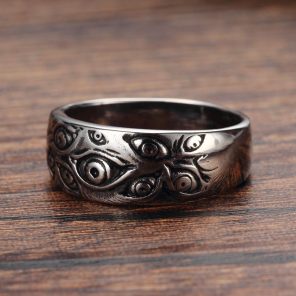 Charm Punk Carved Eyes Mens Ring Finger Jewelry Hip Hop Rock Fashion Ring Unisex Women Male 1