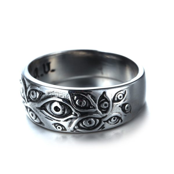 Charm Punk Carved Eyes Mens Ring Finger Jewelry Hip Hop Rock Fashion Ring Unisex Women Male