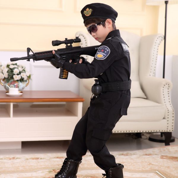 Children Boys Girls Funny Policeman Costumes Kids Police Uniform Cosplay Clothing Suit Halloween Party Carnival Gift