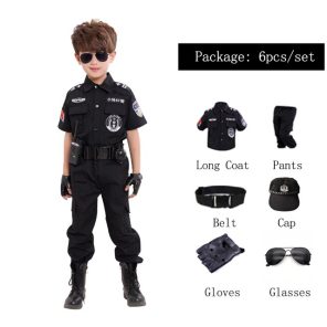 Children Boys Girls Funny Policeman Costumes Kids Police Uniform Cosplay Clothing Suit Halloween Party Carnival Gift jpg x