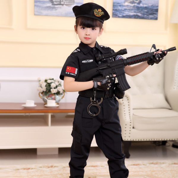 Children Boys Girls Funny Policeman Costumes Kids Police Uniform Cosplay Clothing Suit Halloween Party Carnival Gift