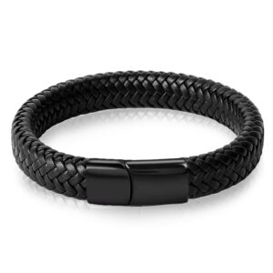 Classic 16 Strands Braided Genuine Leather Bracelet Men Jewelry Charms Design Stainless Steel Bracelets For Women