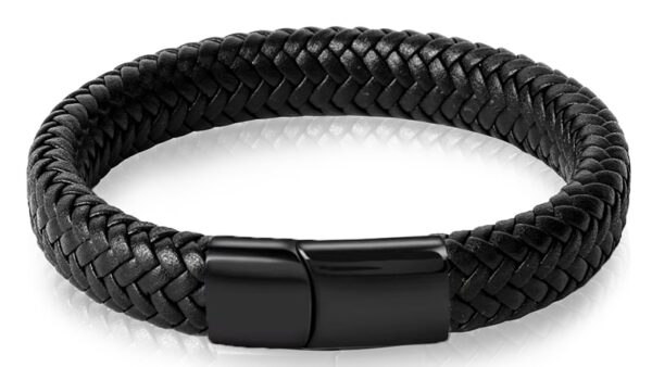 Classic 16 Strands Braided Genuine Leather Bracelet Men Jewelry Charms Design Stainless Steel Bracelets For Women