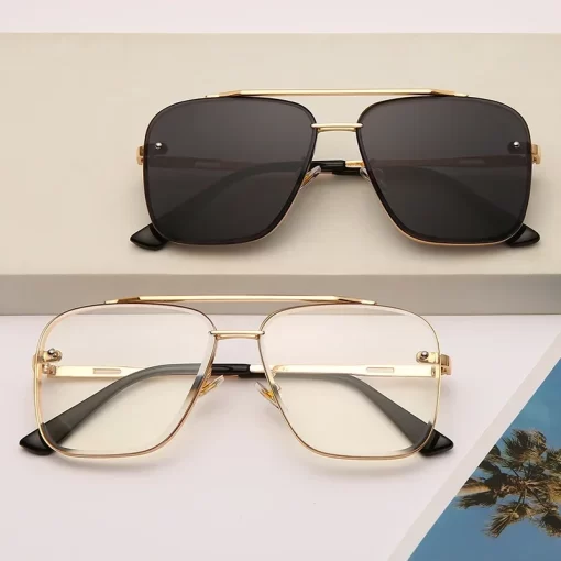 Classic Square Sunglasses Cool Men Vintage Luxury Brand Design Metal Sun Glasses Women Shades UV400 Oculos 2