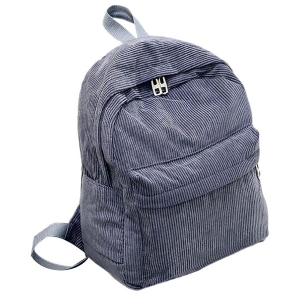 Corduroy Backpack Fashion Women School Backpack Pure Color Shoulder Bag Teenger Girl Travel Bags Female Mochila 3