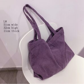 Corduroy Bag for Women 2022 Shoulder Bags Shopper Girls Handbags Zipper Eco Environmental Storage Large Capacity 3.jpg 640x640 3