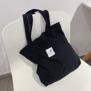 Corduroy Bag for Women Shopper Handbags Environmental Storage Reusable Canvas Shoulder Tote Bag school bags for 1.jpg 640x640 1