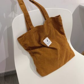 Corduroy Bag for Women Shopper Handbags Environmental Storage Reusable Canvas Shoulder Tote Bag school bags for 4.jpg 640x640 4