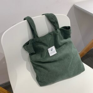 Corduroy Bag for Women Shopper Handbags Environmental Storage Reusable Canvas Shoulder Tote Bag school bags for 9.jpg 640x640 9
