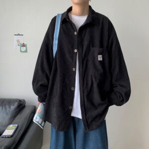 Corduroy Men Shirts For Men Clothing Harajuku Black Shirt Korean Style Men Shirt Long Sleeve Vintage.jpg 640x640