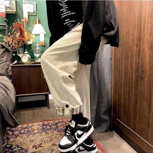 Corduroy Pants Men s Autumn and Winter Trend Sports Pants Loose Straight Wide Leg Casual jpg x