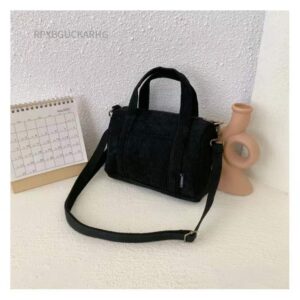 Corduroy Shoulder Bag Women Vintage Shopping Bags Zipper Girls Student Bookbag Handbags Casual Tote With Outside 4.jpg 640x640 4