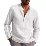 Cotton Linen Hot Sale Men s Long Sleeved