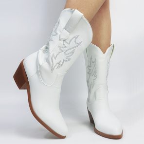Cowboy Ankle White Boots For Women 2022 Cowgirl Fashion Western Boots Women Embroidered Casual Pointed Toe.jpg 640x640