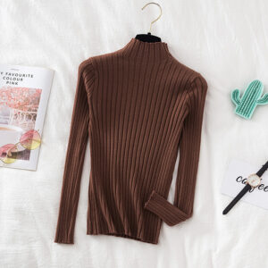 Croysier Pullover Ribbed Knitted Sweater Autumn Winter Clothes Women 2020 High Neck Long Sleeve Slim Basic 5.jpg 640x640 5