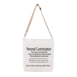 Custom Tote Handbag Add Your Text Print Crossbody Shoulder Bag Zipper Unisex Fashion Travel Outdoor Canvas 1