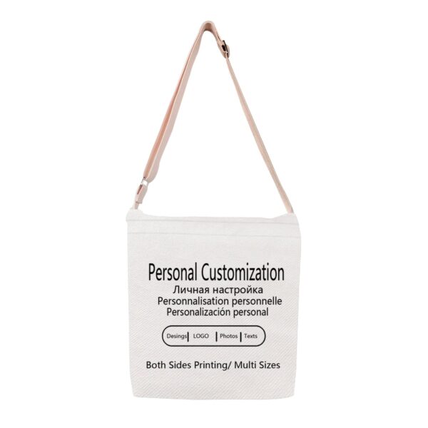 Custom Tote Handbag Add Your Text Print Crossbody Shoulder Bag Zipper Unisex Fashion Travel Outdoor Canvas 1