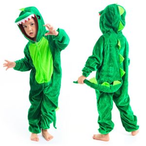 Cute Kids Animal Dinosaur Kugurumi Costume Cosplay Boys Child Green Black Kindergarten School Party Student Game