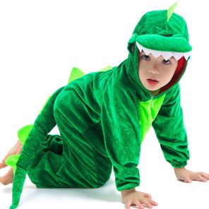 Cute Kids Animal Dinosaur Kugurumi Costume Cosplay Boys Child Green Black Kindergarten School Party Student Game jpg x