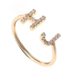 DUOYING Fashion 7 mm A-Z Letter Ring Full Zirconia Micro Pave