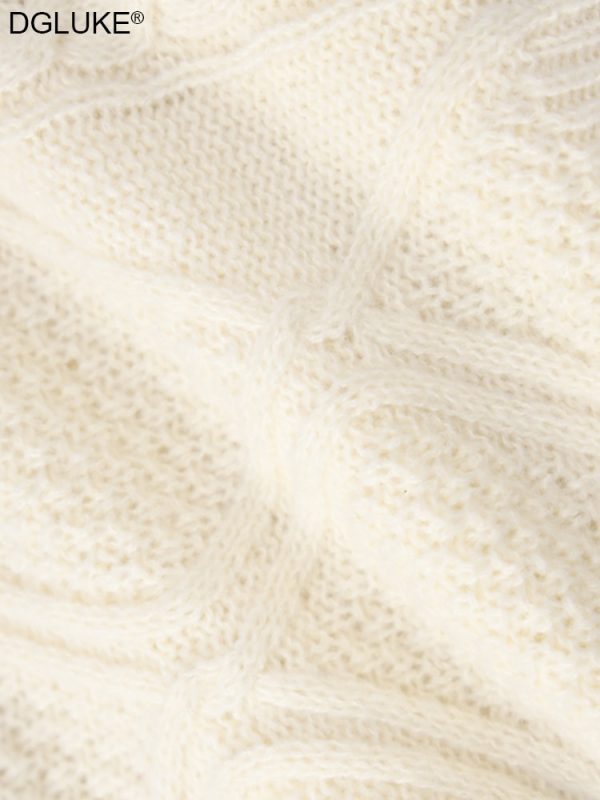 Designer Cropped Sweater Women Long Sleeve Oversized Sweater Autumn Winter Argyle Knitted Sweater YK Crop Top