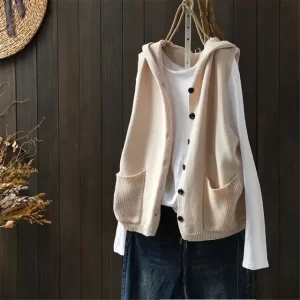 Double Pockets Hooded Sweater Vests Women Loose S 3xl Simple Streetwear Sleeveless Clothing All Match Autumn.jpg 640x640 1