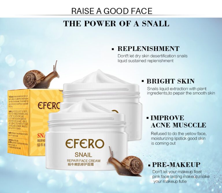 EFERO Anti Aging Snail Essence Face Cream Whitening Snail Cream Serum Moist Nourishing Lifting Face Skin 2