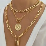 EN Charm Fashion Multilayer Gold Color Thick Chain