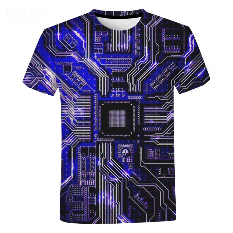 Electronic Chip Hip Hop T Shirt Men Women 3D Machine Printed Oversized T shirt Harajuku Style 3