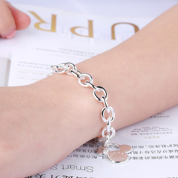 Fashion 925 Silver Cute Mickey Charm Bracelet Jewelry Bracelets For Women Girl Gift 2