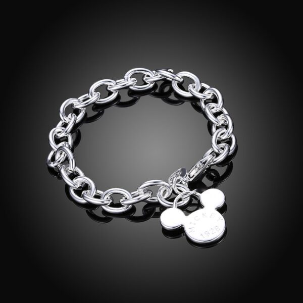 Fashion 925 Silver Cute Mickey Charm Bracelet Jewelry Bracelets For Women Girl Gift 3
