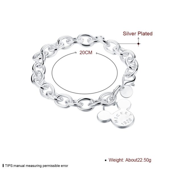 Fashion 925 Silver Cute Mickey Charm Bracelet Jewelry Bracelets For Women Girl Gift 5
