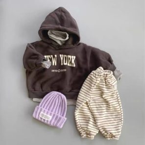 Fashion Baby Clothes Set Spring Autumn Toddler Baby Boy Girl Casual Tops Loose Trousers 2pcs Newborn