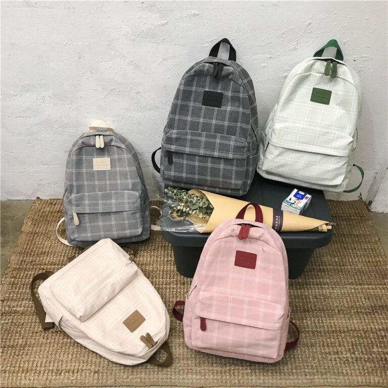 Fashion Girl College School Bag Casual New Simple Women Backpack Striped Book Packbags for Teenage Travel 4