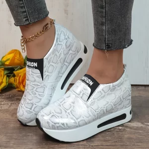 Fashion Leopard Print Sneakers Women 2024 Spring Chunky Platform Sports Shoes Woman Thick Sole Non Slip