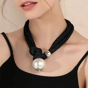 Handmade Rope Pearl Necklace | Adjustable Statement Choker, Trendy Fashion