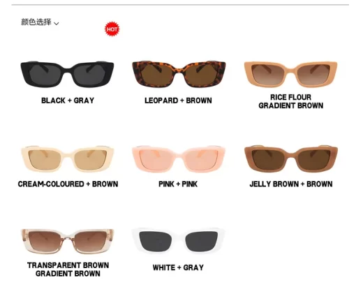 Fashion Rectangle Sunglasses Women Brand Designer Eyewear Vintage Small Frame Sun Glasses Ladies Black Square Oculos 5