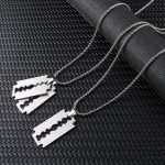 Fashion Silver Color Stainless Steel Razor Blades Pendant