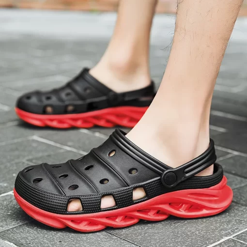 Fashion Thick Bottom Garden Clogs Sandals for Men Summer 2024 for Beach Slippers Patchwork EVA Sandals 4