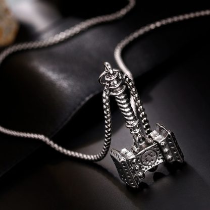 Fashion Thor Hammer Design Hip Hop Jewelry Men s Titanium Steel Pendant Necklace For Man Sweater