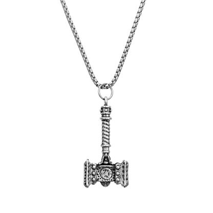 Fashion Thor Hammer Design Hip Hop Jewelry Men s Titanium Steel Pendant Necklace For Man Sweater 5