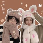 Fashion Winter Cute Cartoon Bear Lamb Plush Caps