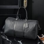 Fashion Woven Leather Travel Bag Men Shoulder Bag