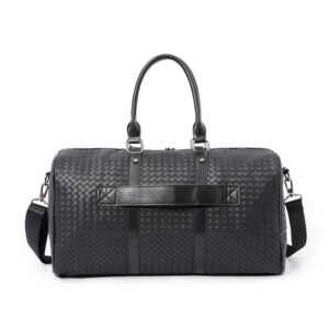 Fashion Woven Leather Travel Bag Men Shoulder Bag Luxury Business Men Crossbody Bag Handbag High Capacity 4