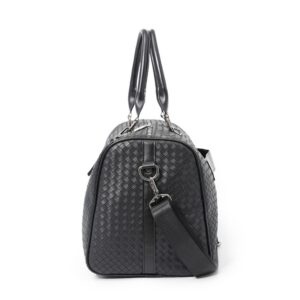 Fashion Woven Leather Travel Bag Men Shoulder Bag Luxury Business Men Crossbody Bag Handbag High Capacity 5