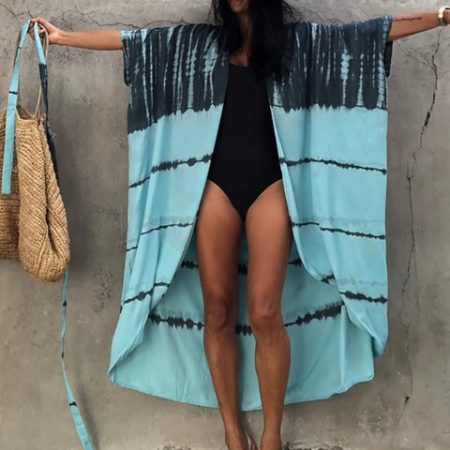 Fitshinling Summer Vintage Kimono Swimwear Halo Dyeing Beach Cover Up With Sashes Oversized Long Cardigan Holiday 17.jpg 640x640 17