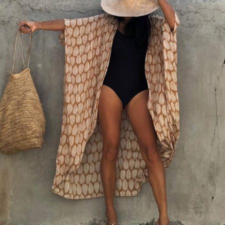 Fitshinling Summer Vintage Kimono Swimwear Halo Dyeing Beach Cover Up With Sashes Oversized Long Cardigan Holiday 3.jpg 640x640 3