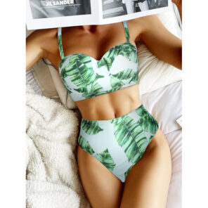 Floral Wrap Swimsuit Women 2 Pieces High Waist Biikini Set Push Up Two Pieces Swimwear 2022 1